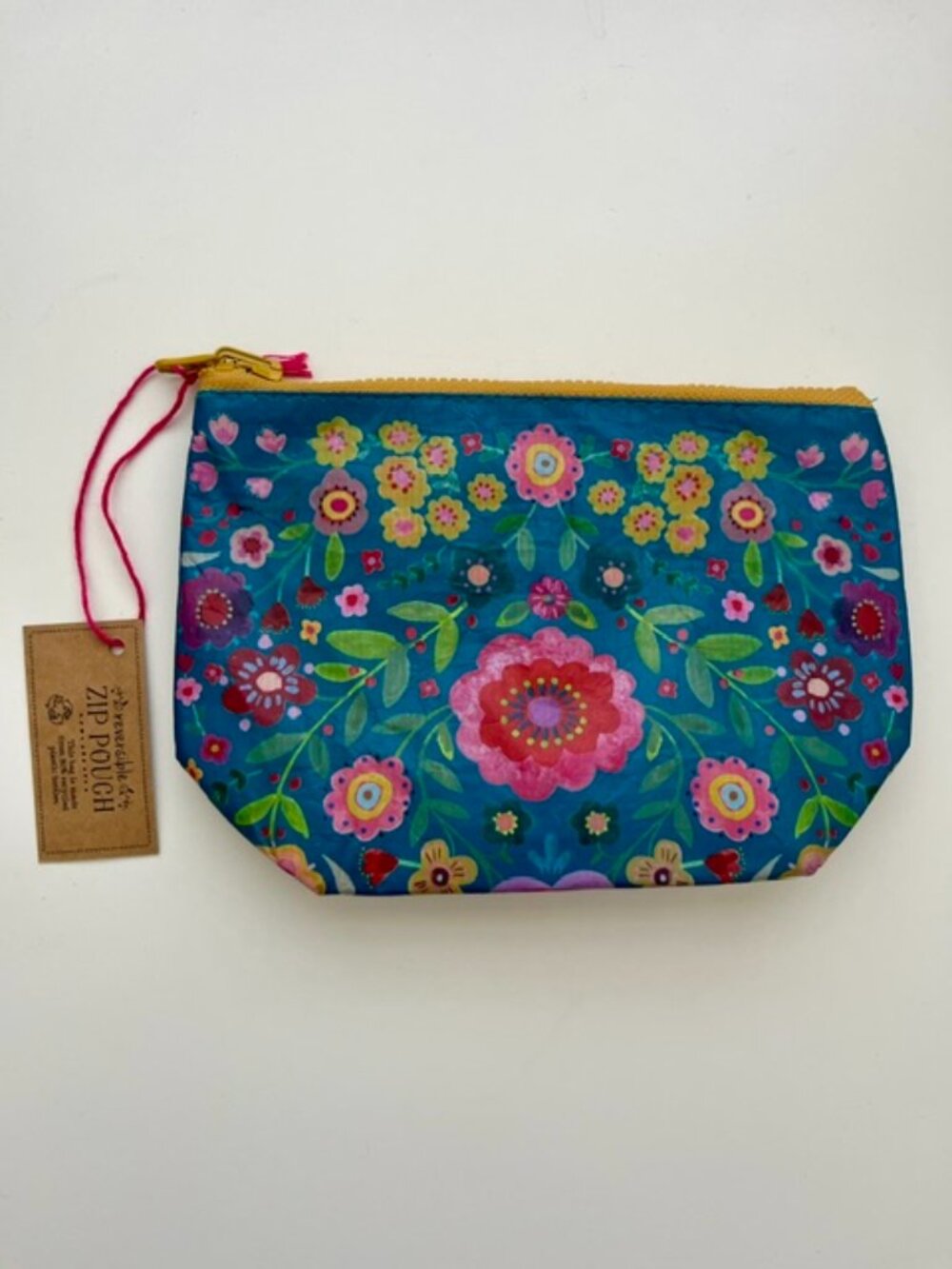 NWT Natural Life Small Recycled Reversible Zipper Pouch - Picture 2 of 5